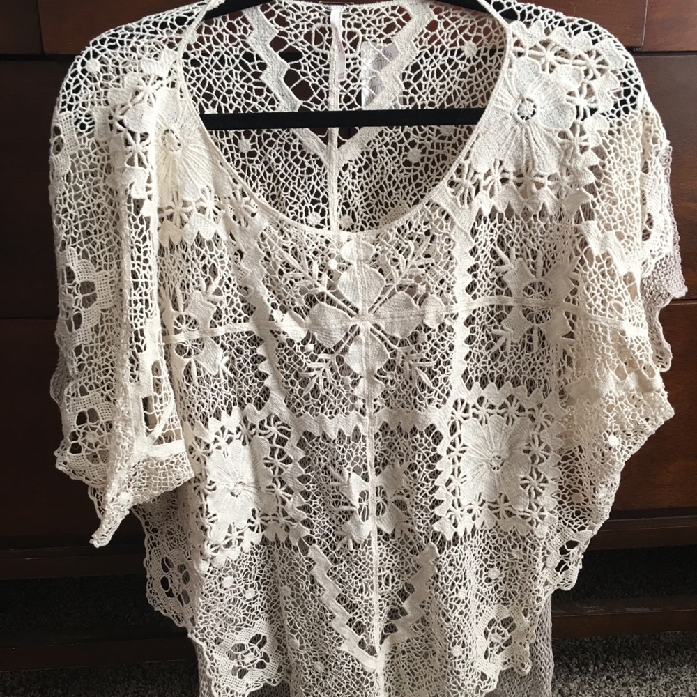 Free People crochet top - cream - XS/S